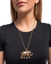 Load image into Gallery viewer, Elaborate Elephant - Gold - Paparazzi Necklace
