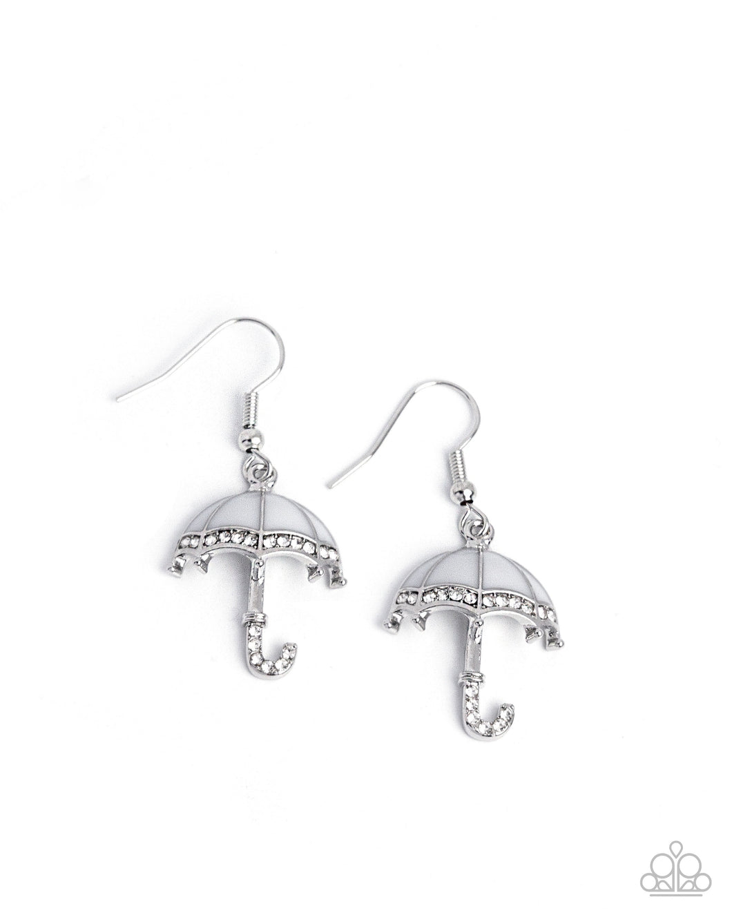Unrivaled Umbrella - White Earrings