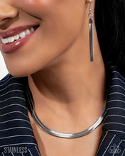 Load image into Gallery viewer, Herringbone Haute - Silver Stainless Steel Necklace
