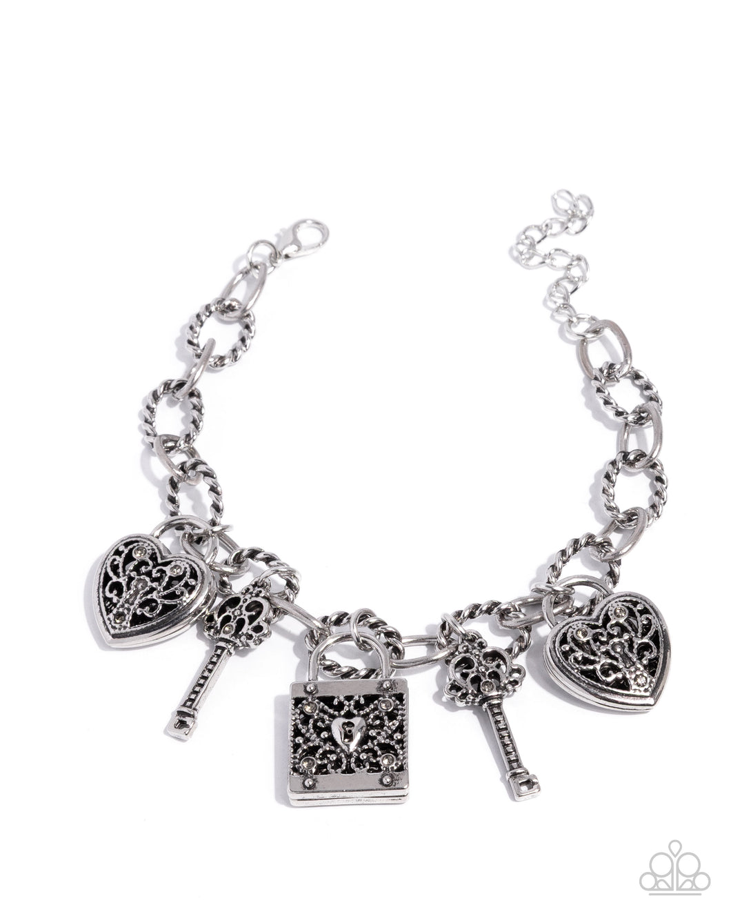 Flirty Filigree - Silver Charm Bracelet