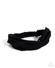 Load image into Gallery viewer, Eyelet Elegance - Black Headband - Paparazzi
