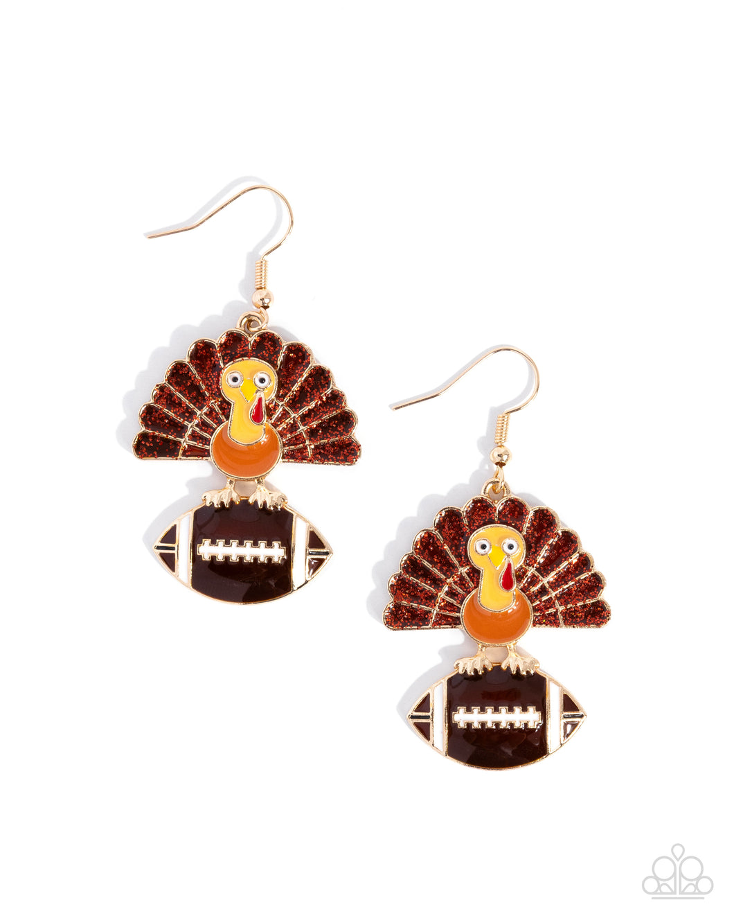 Turkey Bowl - White Earrings - Paparazzi