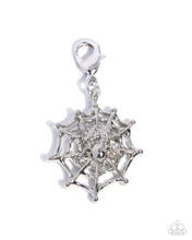 Load image into Gallery viewer, Spiderweb Selfie - Silver Charm - Rhodium Plated
