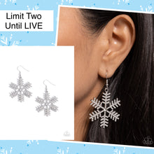 Load image into Gallery viewer, Snowflake Shimmer - White - Paparazzi Earrings
