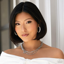 Load image into Gallery viewer, Calming Class - White Hoop Earrings - Paparazzi
