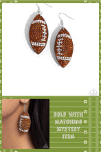 Load image into Gallery viewer, Thrilling Touchdown - Brown Earrings + Mystery - Paparazzi
