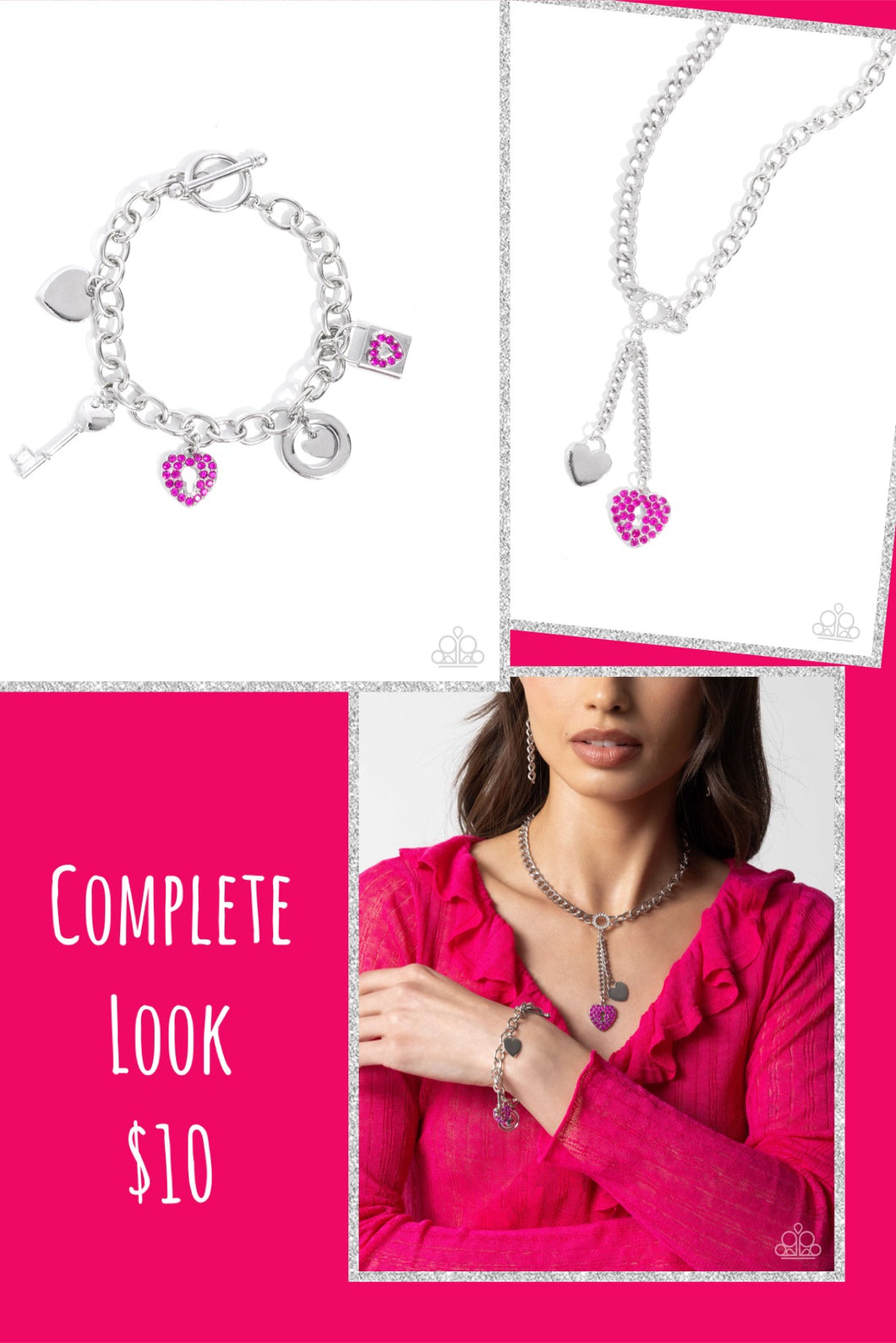 Complete Pink Heart Charm Look - Paparazzi