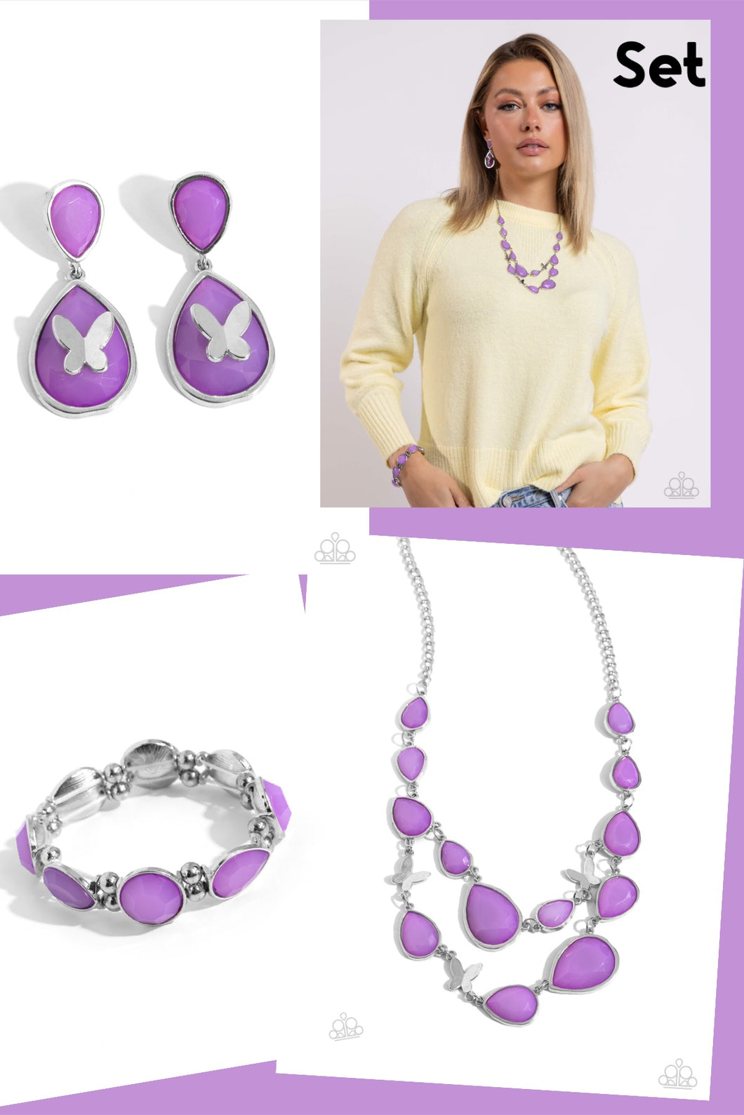 Paparazzi Butterfly Set ~ BRIGHT Club - Purple