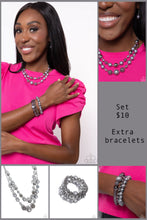 Load image into Gallery viewer, Beaded Benefit - Silver Set - Paparazzi
