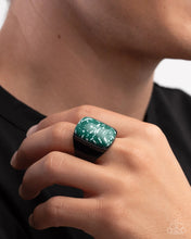 Load image into Gallery viewer, Crowd Pleasing Color - Green Stone Black Men's Ring - Paparazzi
