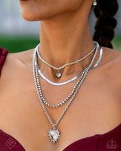 Load image into Gallery viewer, Excessive Embellishment - white - Paparazzi necklace
