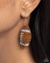 Load image into Gallery viewer, Thrilling Touchdown - Brown Earrings + Mystery - Paparazzi
