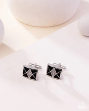 Load image into Gallery viewer, Iconic Invitation - Black and Silver Cuff Links
