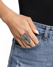 Load image into Gallery viewer, Angelic Actress - Silver Angel Wing Ring + Mystery - Paparazzi
