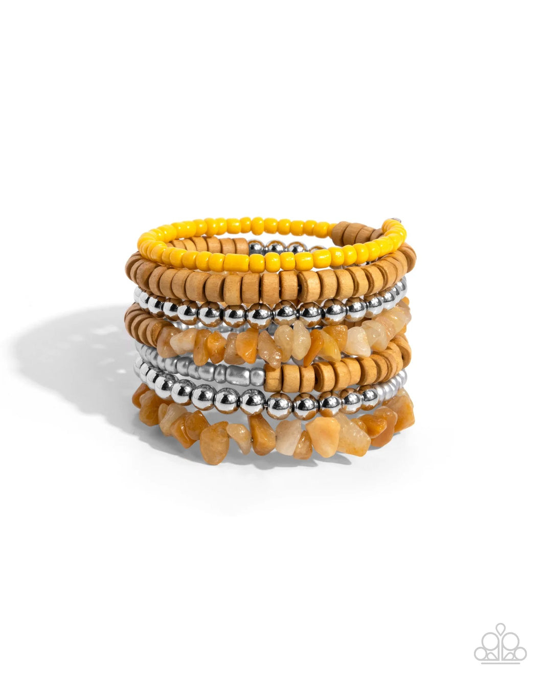 Plentiful Pizzazz - Yellow Coil Bracelet - Paparazzi