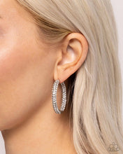 Load image into Gallery viewer, Calming Class - White Hoop Earrings - Paparazzi
