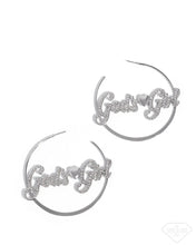 Load image into Gallery viewer, Shine with Purpose - God&#39;s Girl Silver Hoop Earrings - Empire Diamond Exclusive
