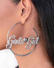 Load image into Gallery viewer, Shine with Purpose - God&#39;s Girl Silver Hoop Earrings - Empire Diamond Exclusive
