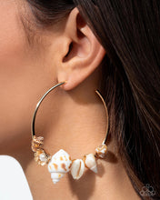 Load image into Gallery viewer, Seashell Sonnet - gold - Paparazzi earrings
