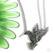 Load image into Gallery viewer, Hummingbird Headline - green - Paparazzi necklace
