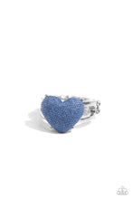 Load image into Gallery viewer, Denim Daydream - Blue Denim Heart Ring
