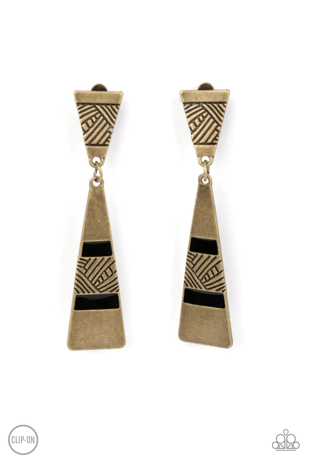 Safari Seeker - Brass Clip On Earrings