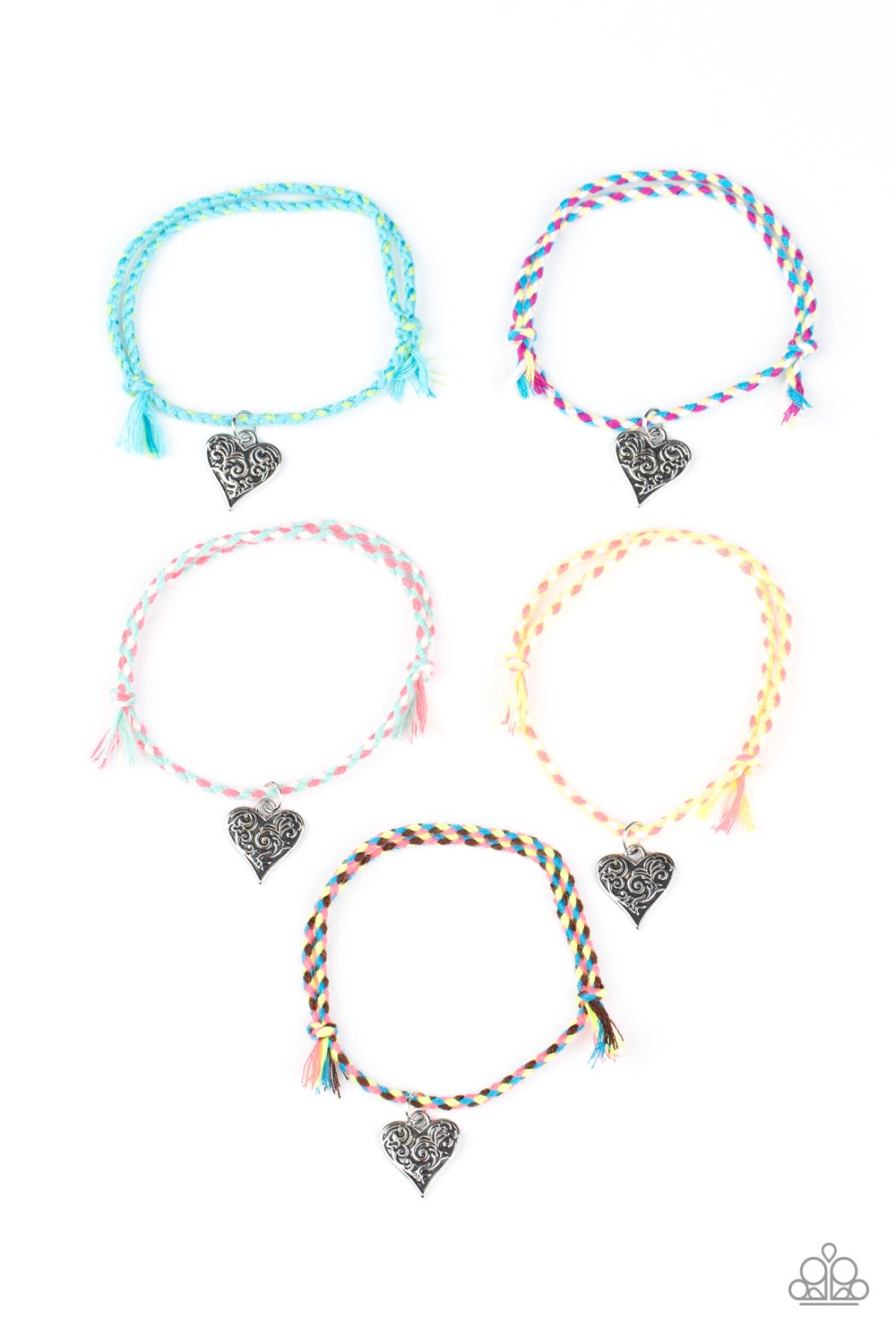 Starlet Shimmer Braided Heart Charm Bracelets