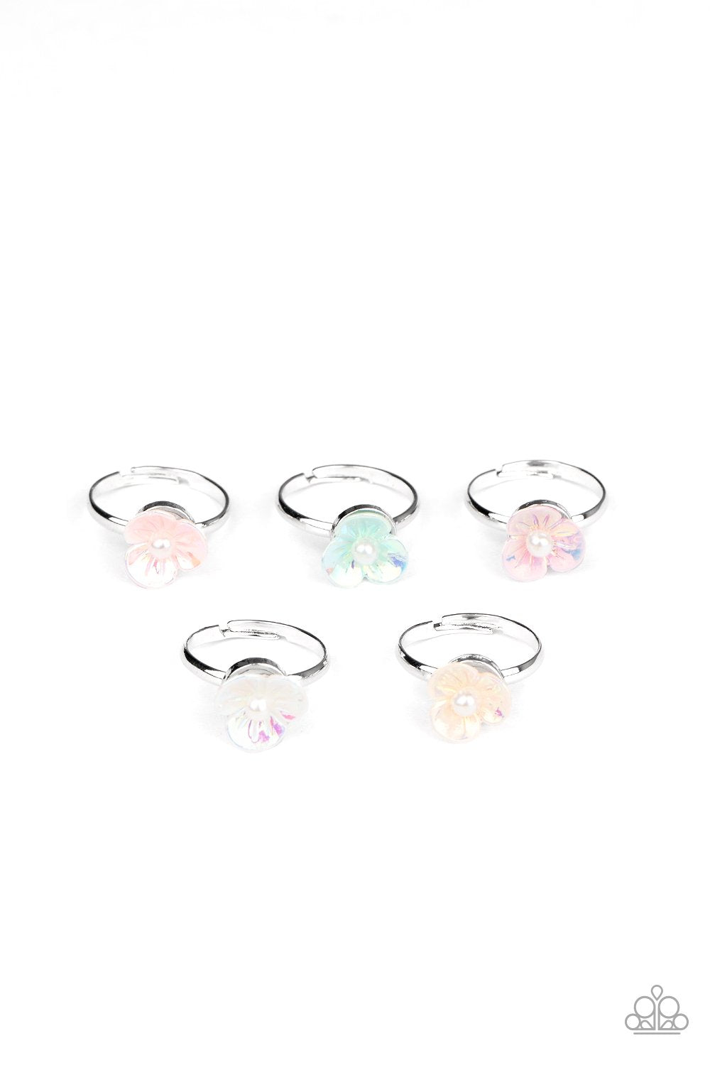 Starlet Shimmer Iridescent Floral Rings