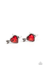 Load image into Gallery viewer, Starlet Shimmer Heart Kiss Pink and Red Post Earrings
