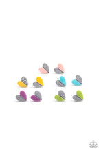 Load image into Gallery viewer, Starlet Shimmer Half Striped Heart Earrings
