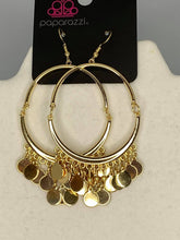 Load image into Gallery viewer, Speed of Spotlight- Gold hoop earrings
